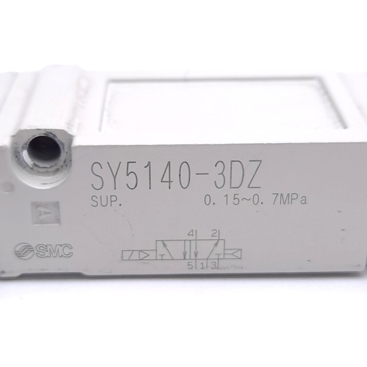Used SMC SY5140-3DZ Solenoid Valve, 2-Position 5-Port, 0.15-0.7MPa, 110VAC Coil
