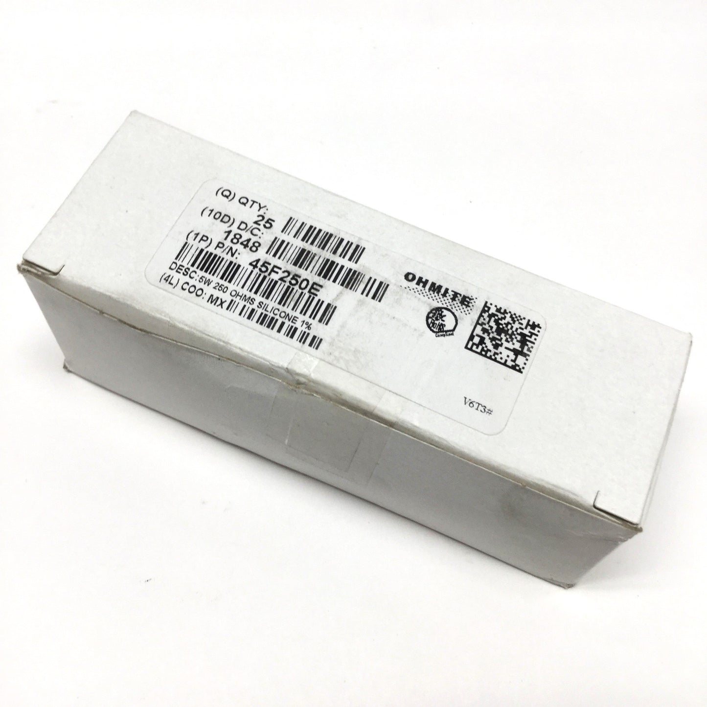 New Lot of 25 Ohmite 45F250E Axial Wirewound Resistors 5W +/-1% 460V, 250 Ohm