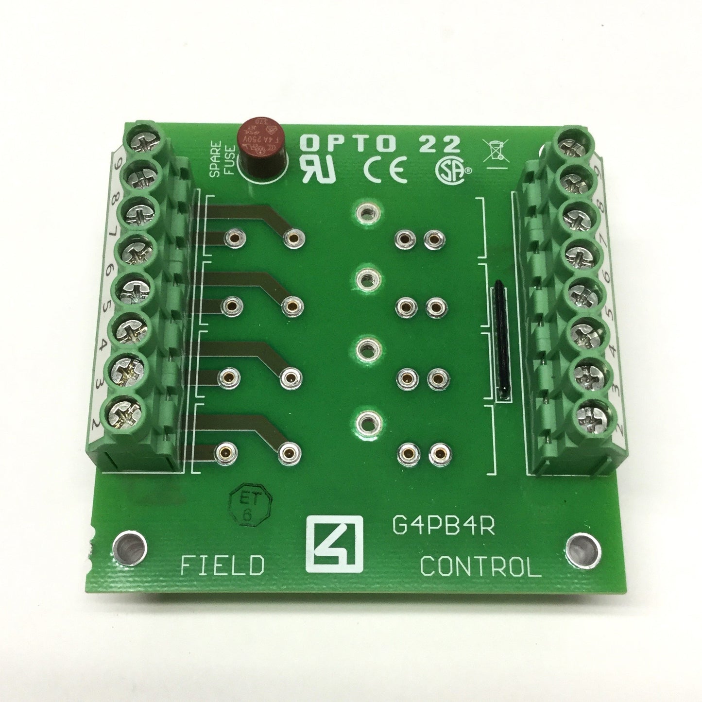 Used OPTO 22 G4PB4R G4 Output Module Mounting Rack, 4-Channel Board, 5/15/24VDC