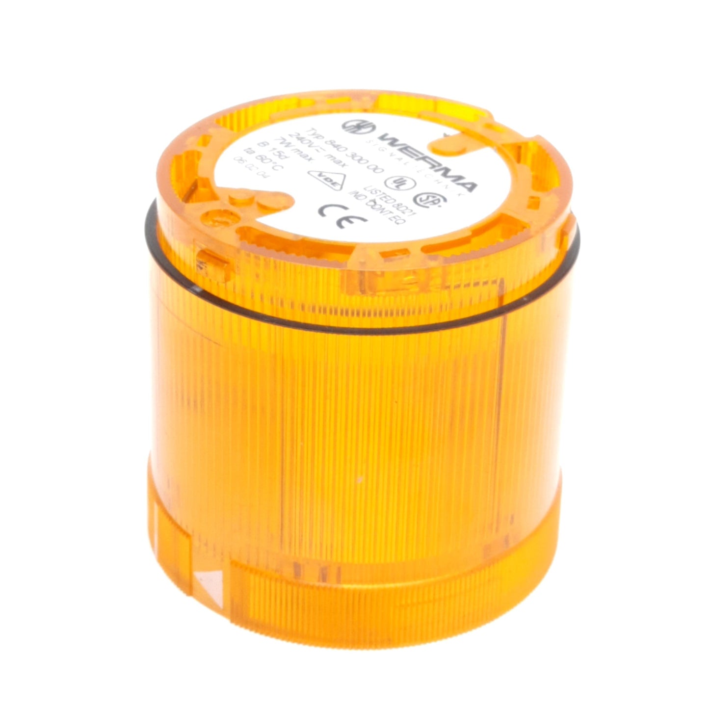 Used Werma 840.300.00 Signal Tower Stack Light Module, ø70mm, 240V Max, Amber