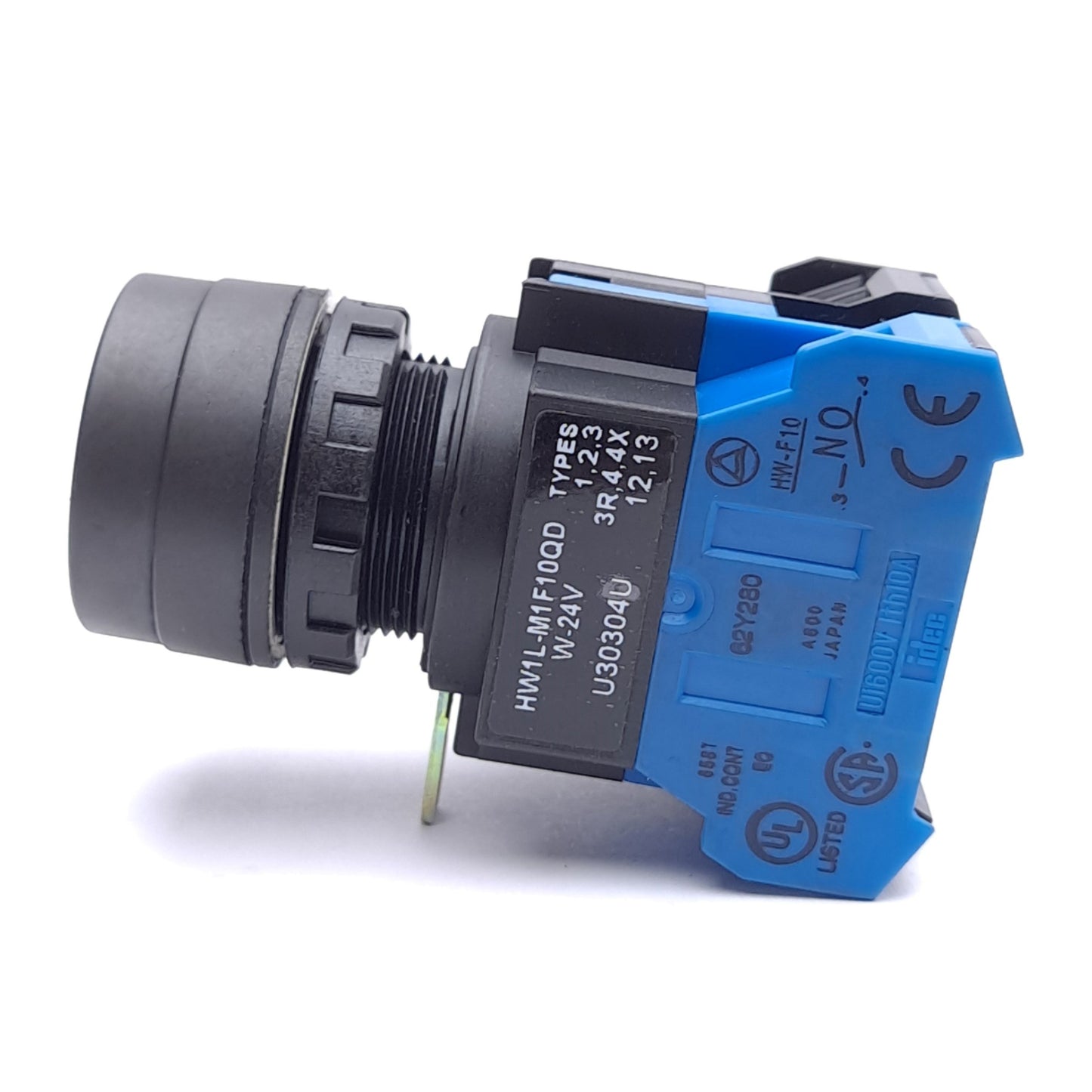 Used IDEC HW1L-M1F01QD-W-24V Pushbutton, 1 NC, Momentary, Illuminated, 24VAC/DC