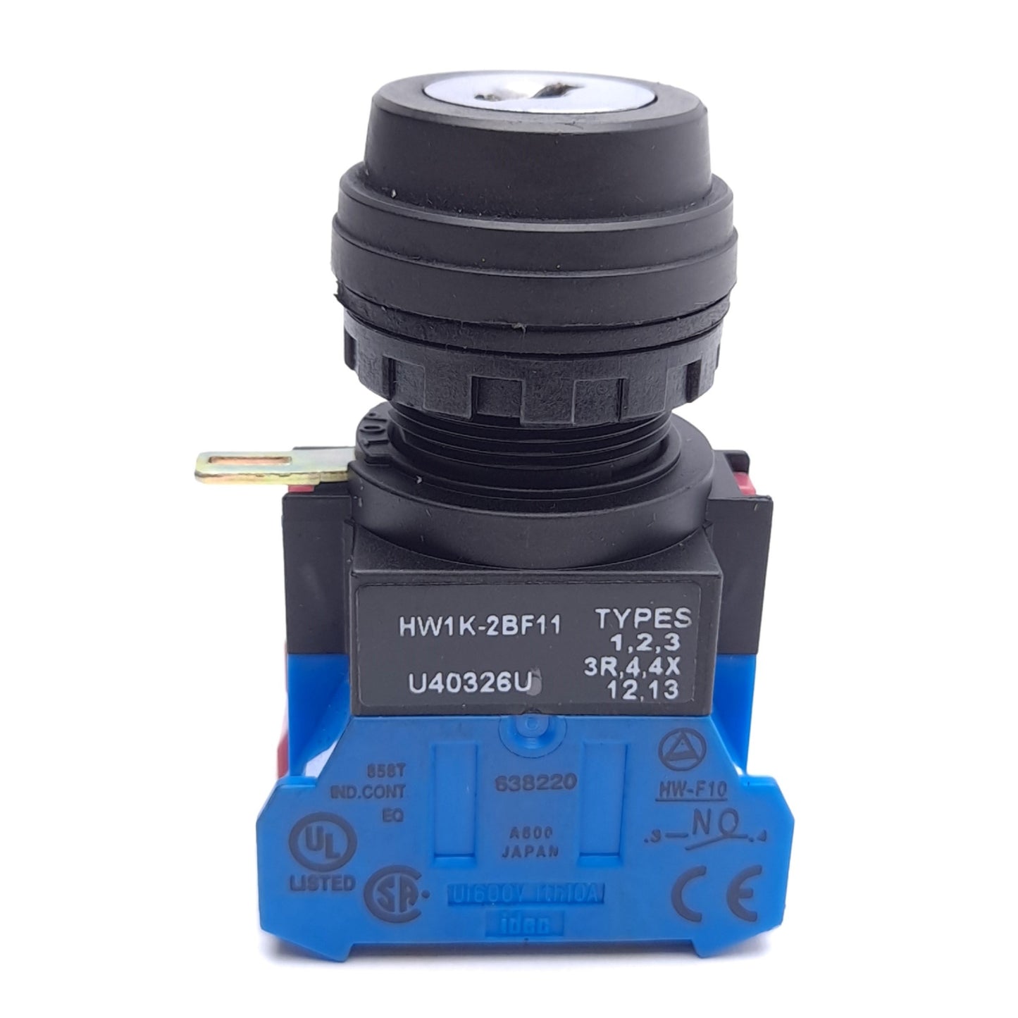 Used IDEC HW1K-2BF11 Selector Switch, 2-Position, 1 NO 1 NC, Maintained, *No Key*
