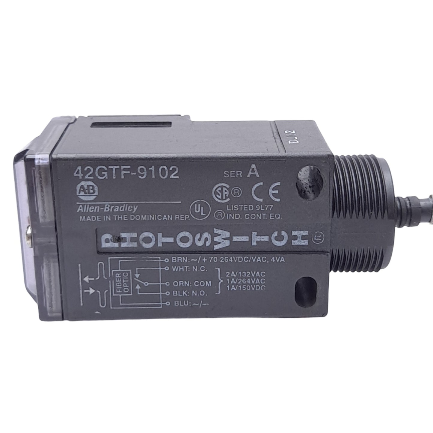 Used Allen Bradley 42GTF-9102 Photoswitch Photoelectric Sensor, 70-264VAC/DC