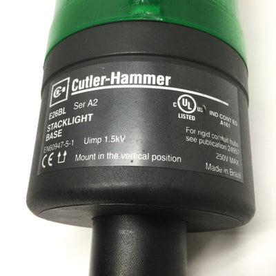 Used Cutler-Hammer E26BL Stack Light Signal Beacon Tower Red, Amber, Green 24V