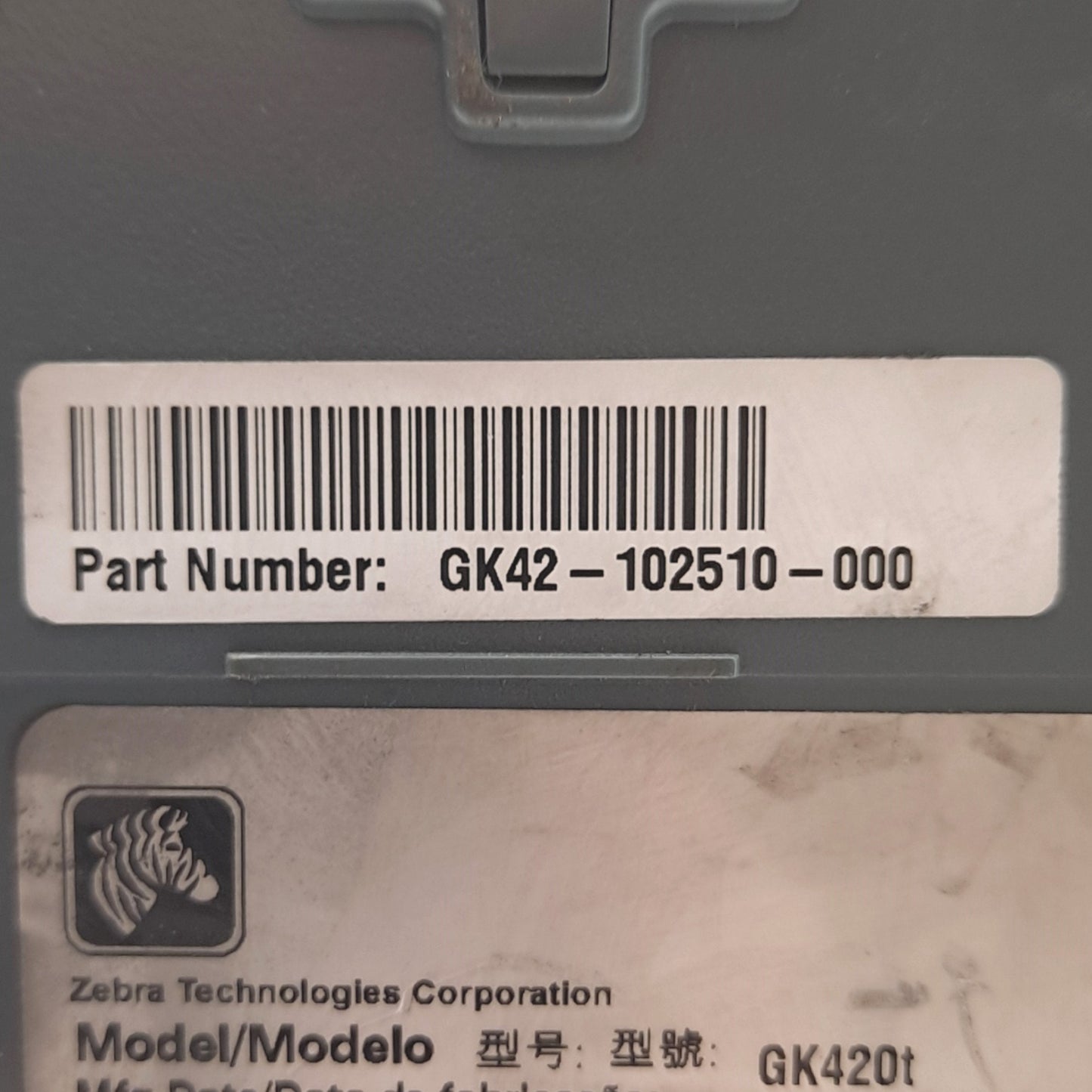 Used Zebra GK420t GK42-102510-000 Thermal Transfer Printer, 203DPI, 5" Per Second