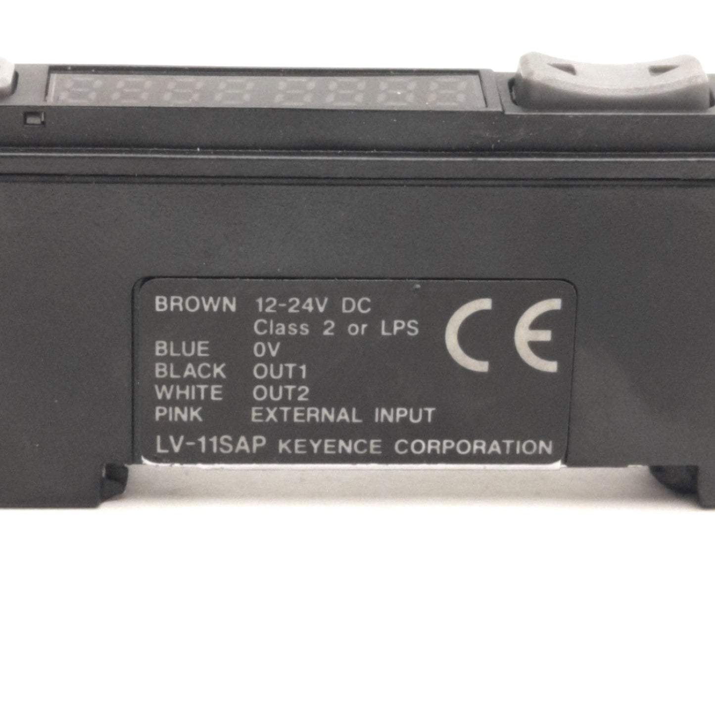 Used Keyence LV-11SAP Fiber Optic Amplifier, 2-Channel, PNP, 12-24VDC, DIN Rail Mount