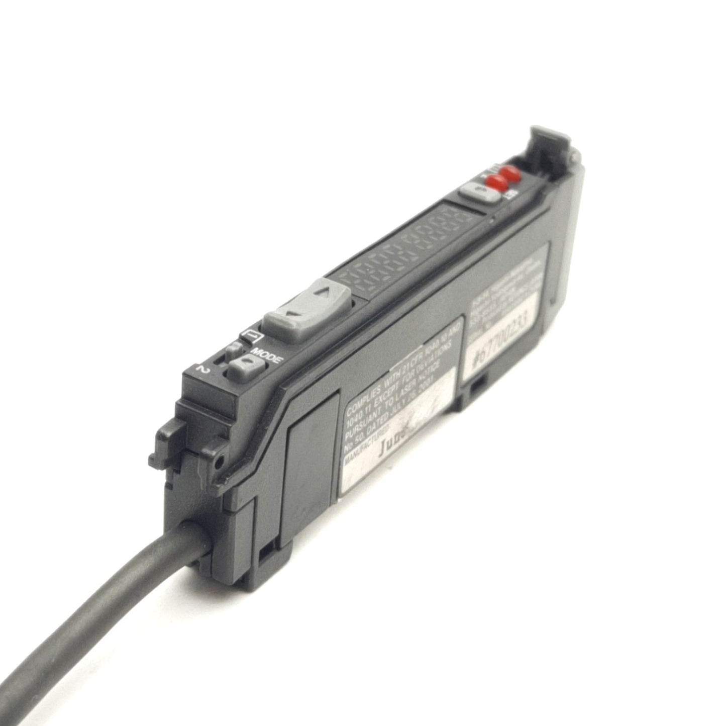 Used Keyence LV-11SAP Fiber Optic Amplifier, 2-Channel, PNP, 12-24VDC, DIN Rail Mount