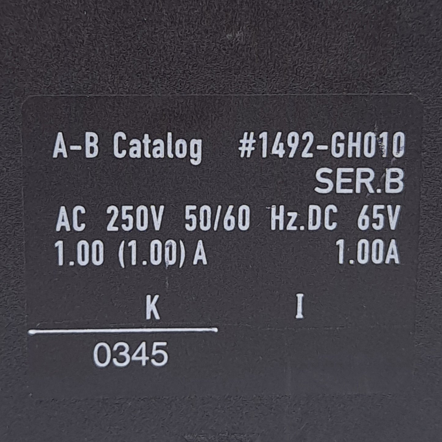 Used Lot of 3 Allen Bradley 1492-GH010 Miniature Circuit Breaker, 1A 250VAC, DIN Rail