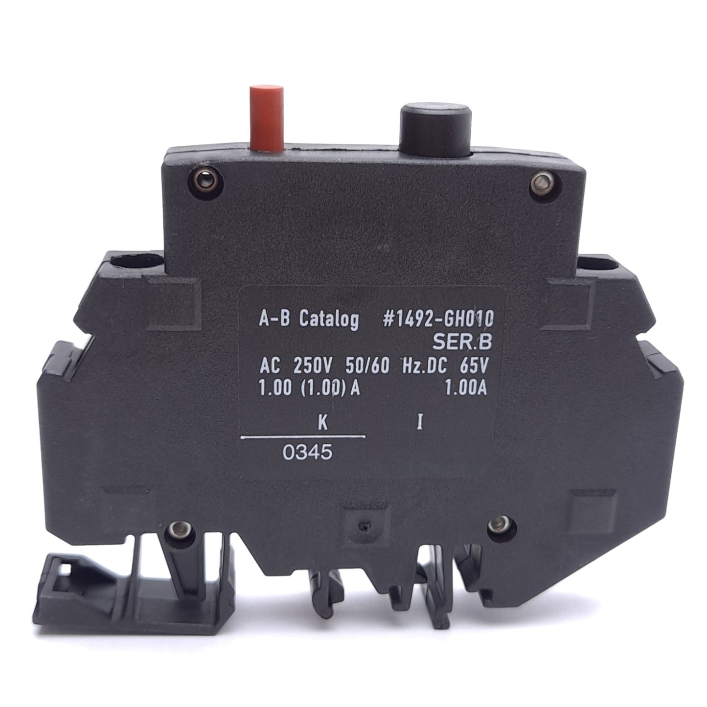 Used Lot of 3 Allen Bradley 1492-GH010 Miniature Circuit Breaker, 1A 250VAC, DIN Rail