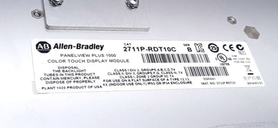 Used Allen-Bradley 2711P-RDT10C/B PanelView Plus 1000 Color Touch Screen 10.4", HMI