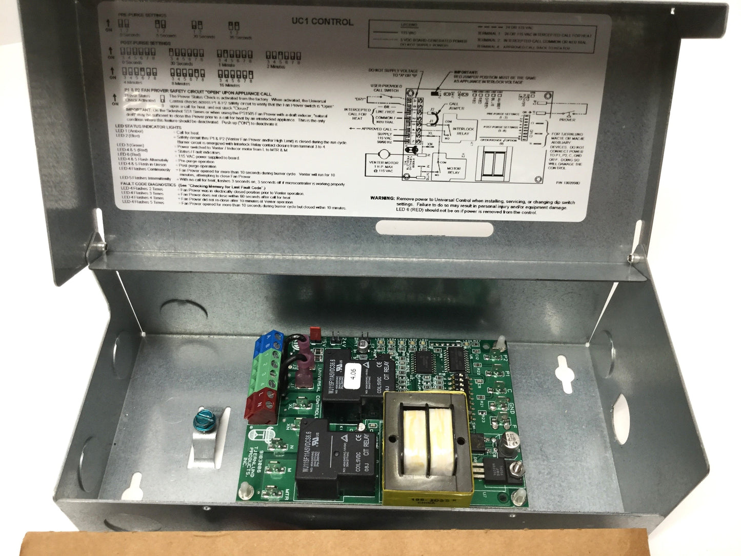 New – Open box Tjernlund UC1 Universal Interlock Control Module 120VAC 50/60Hz, 3/4HP Max