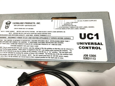 New – Open box Tjernlund UC1 Universal Interlock Control Module 120VAC 50/60Hz, 3/4HP Max