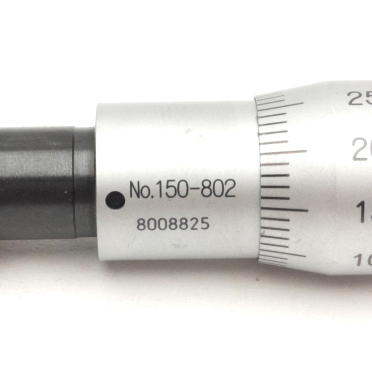 Used Mitutoyo 150-802 Common Micrometer Head, 25mm Range 0.01mm Graduation, Spherical