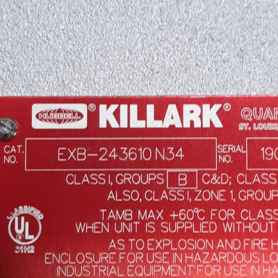 New Killark EXB-243610N34 Quantum Explosion-Proof Enclosure, 24x36x10in Interior