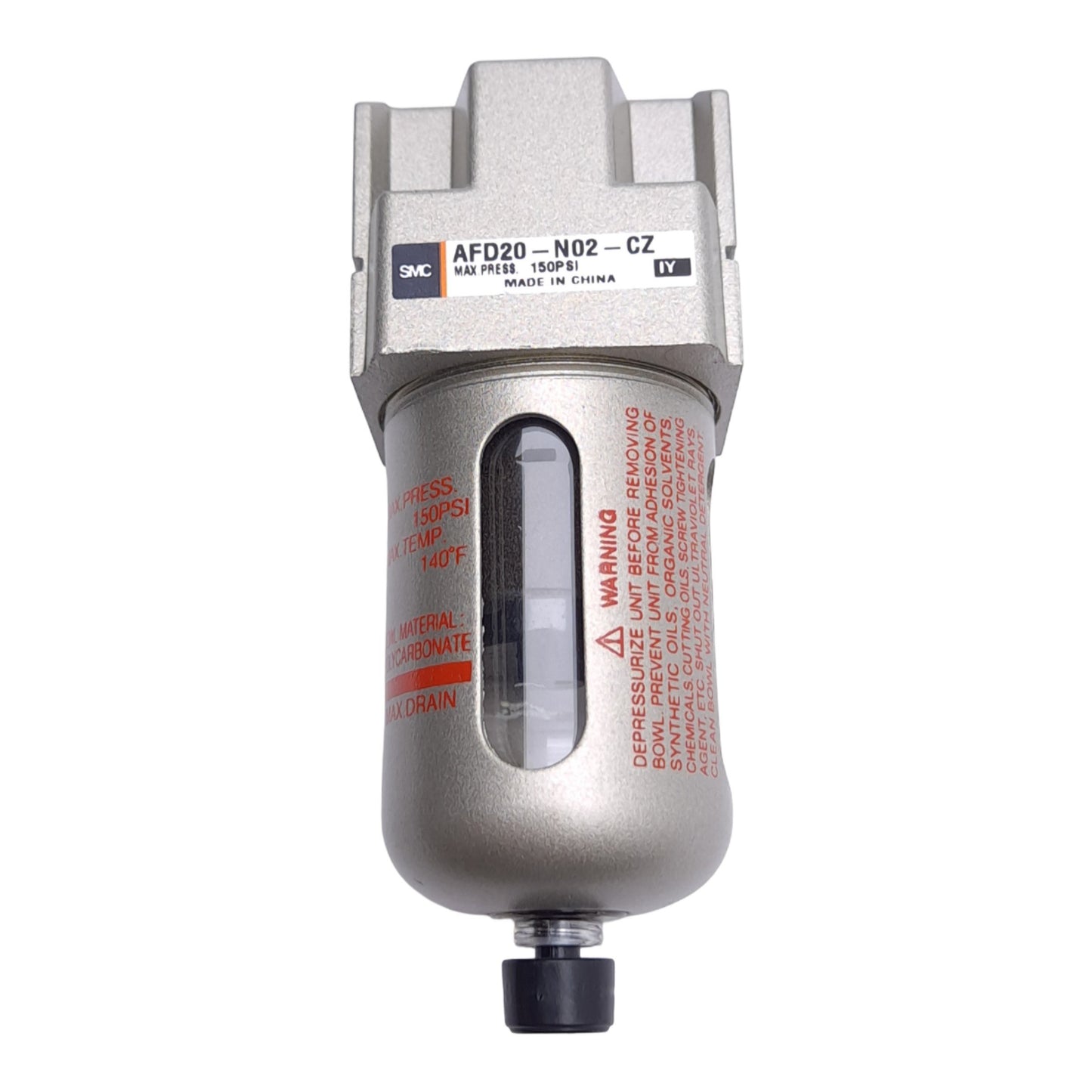 Used SMC AFD20-N02-CZ Micro Mist Separator, 1/4in NPT, 1.0MPa Max, 0.3µm Filtration