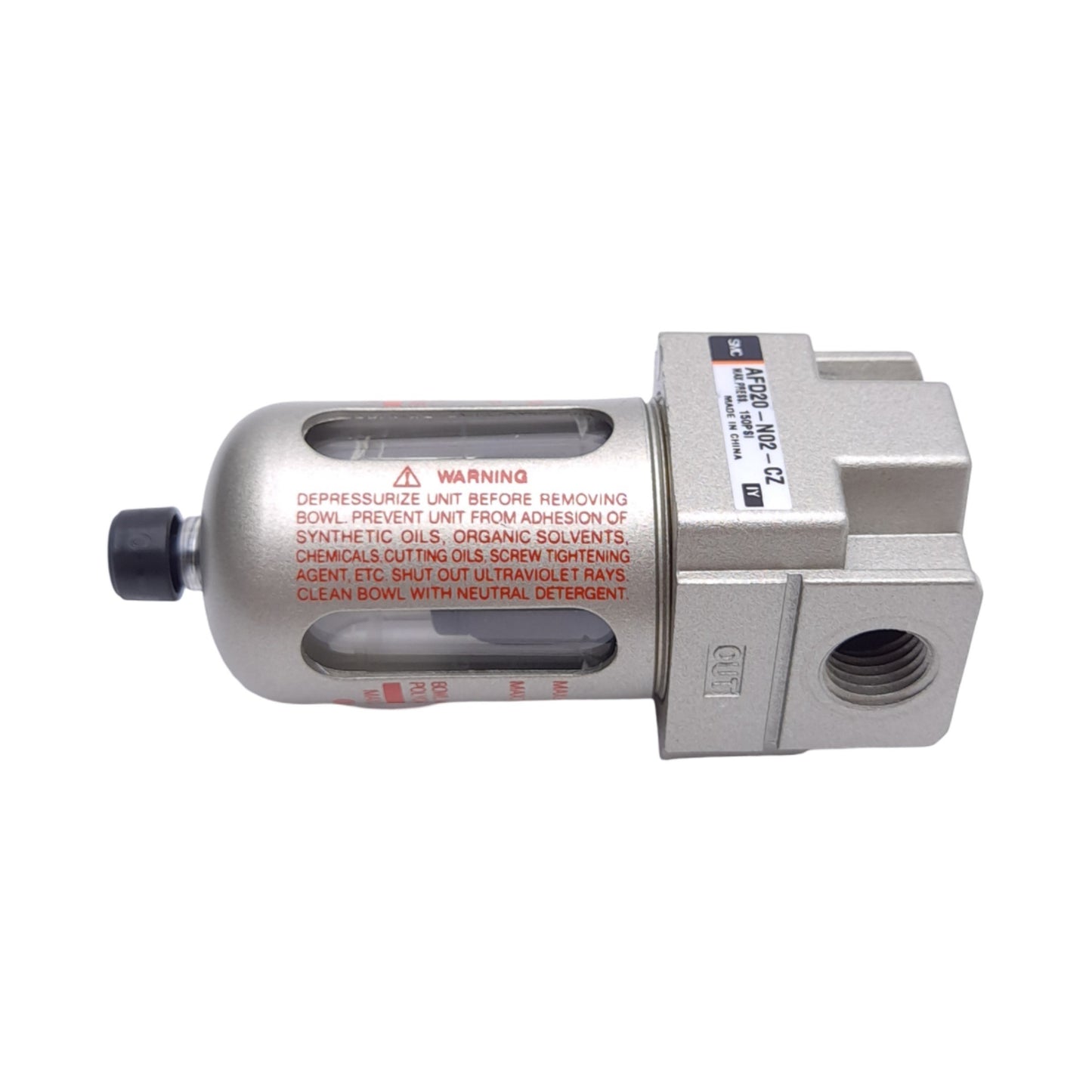 Used SMC AFD20-N02-CZ Micro Mist Separator, 1/4in NPT, 1.0MPa Max, 0.3µm Filtration