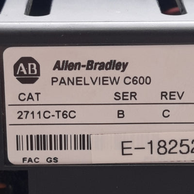 Used Allen Bradley 2711C-T6C PanelView C600 Touchscreen HMI *Broken Mounting Clip*