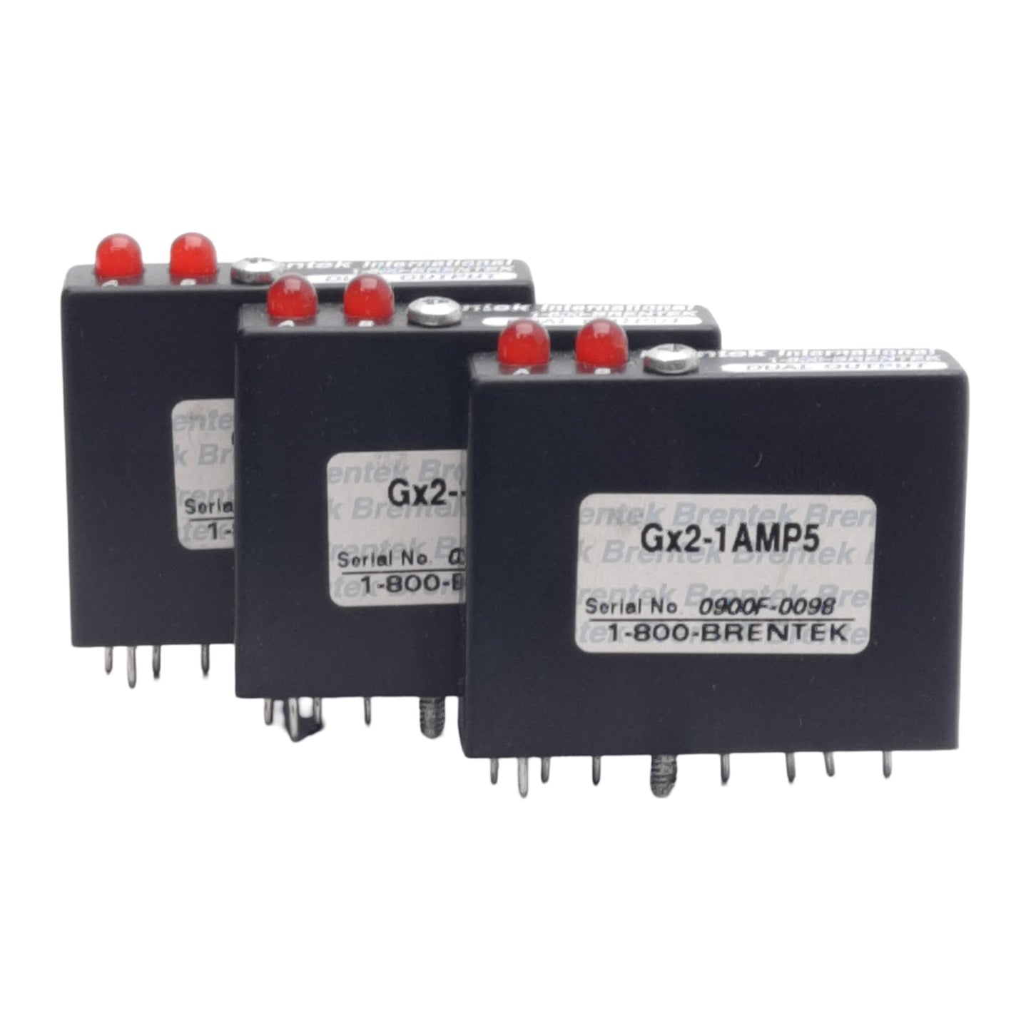 Used Lot of 3 Brentek Gx2-1AMP5 Dry Contact Output Module, 125/250V 1A, 5VDC Control