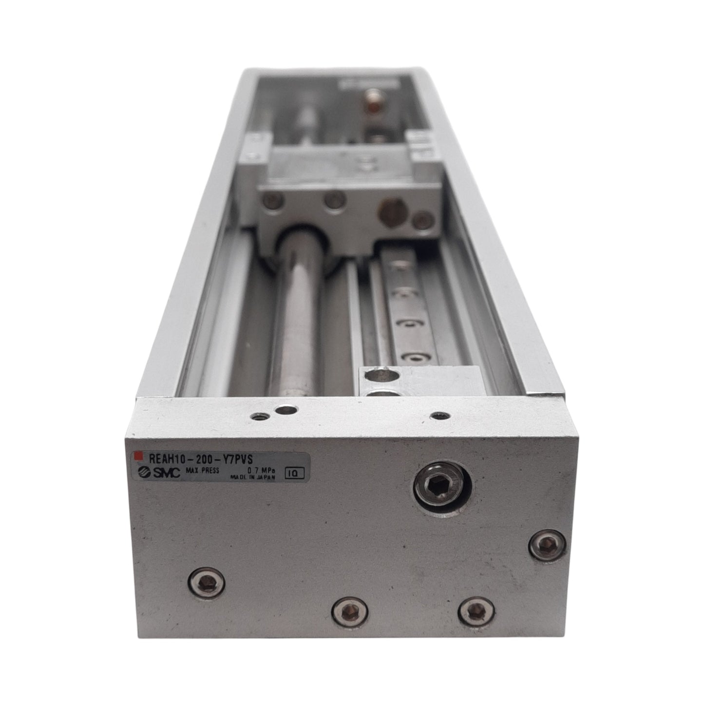 Used SMC REAH10-200 Sine Rodless Cylinder, ø10mm Bore, 200mm Stroke, 0.7MPa, M5 Ports