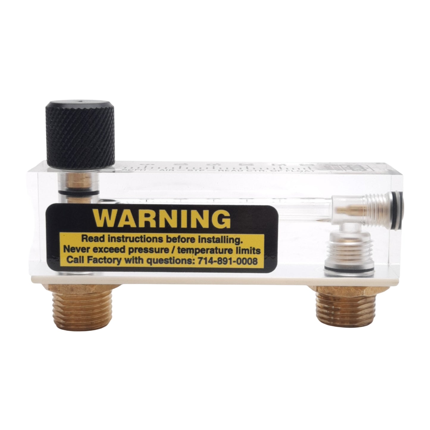 Used King Instrument 75301112C09 Acrylic Tube Flowmeter w/ Valve 0-30SCFH, 1/4in NPT