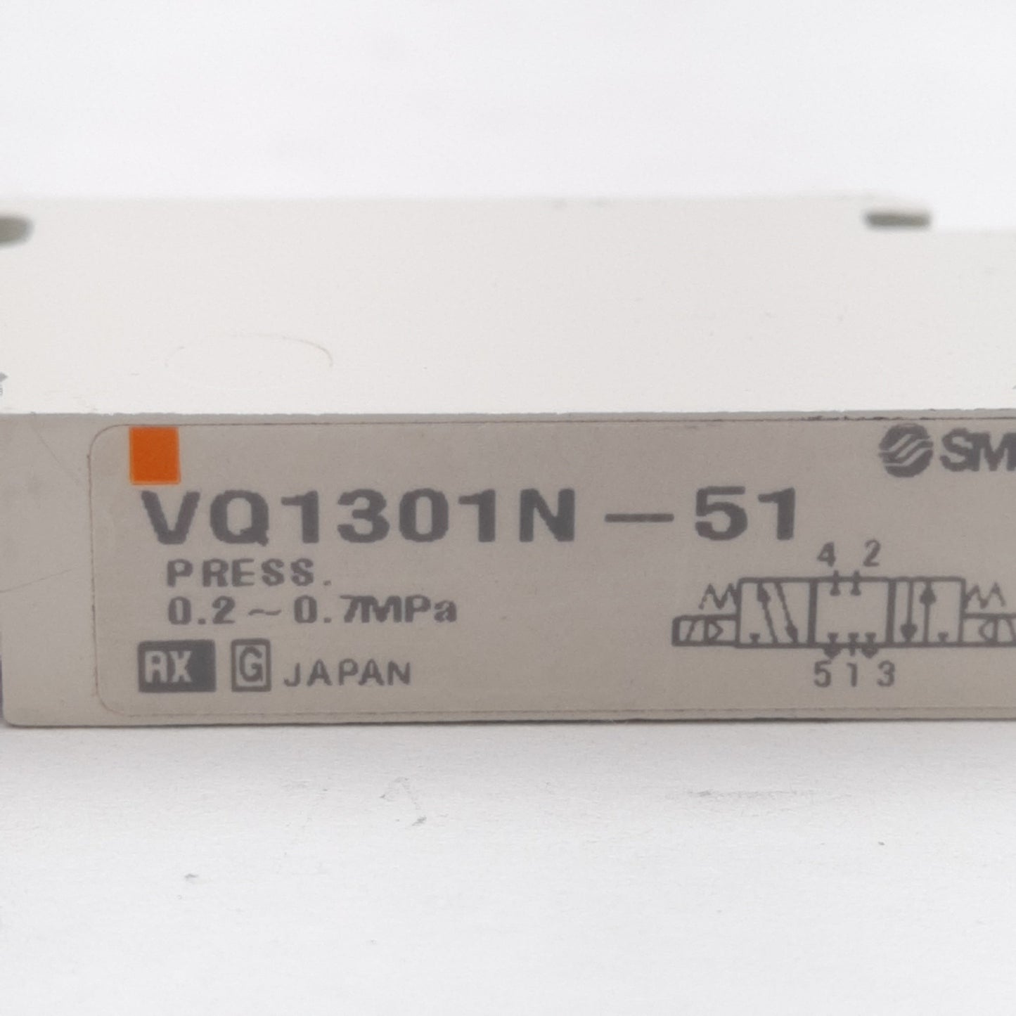 Used SMC VQ1301N-51 Solenoid Valve, 3-Position Closed Center, 0.2-0.7MPa, 24VDC Coil