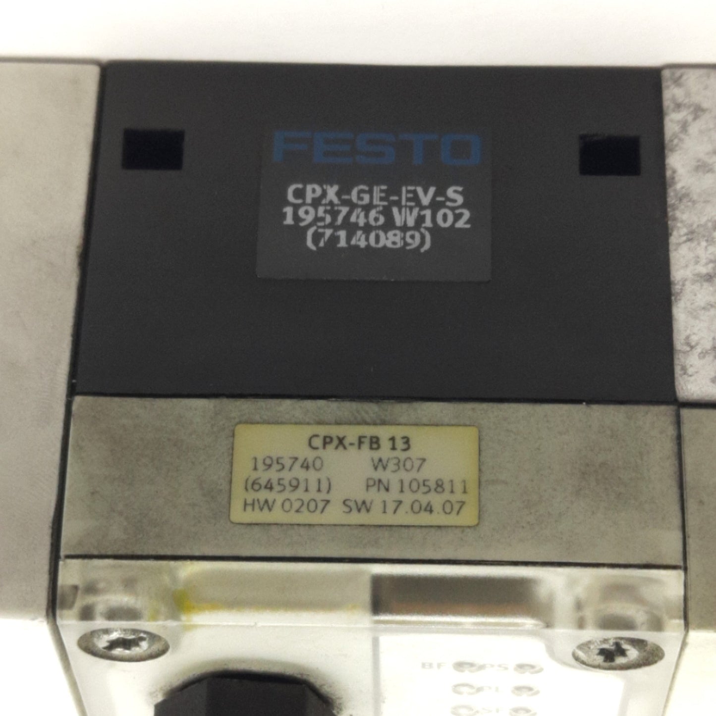 Used Festo CPX-FB13 MPA1-FB-EPL-EU Bus Node & Manifold 24VDC, G1/4 M7 Ports