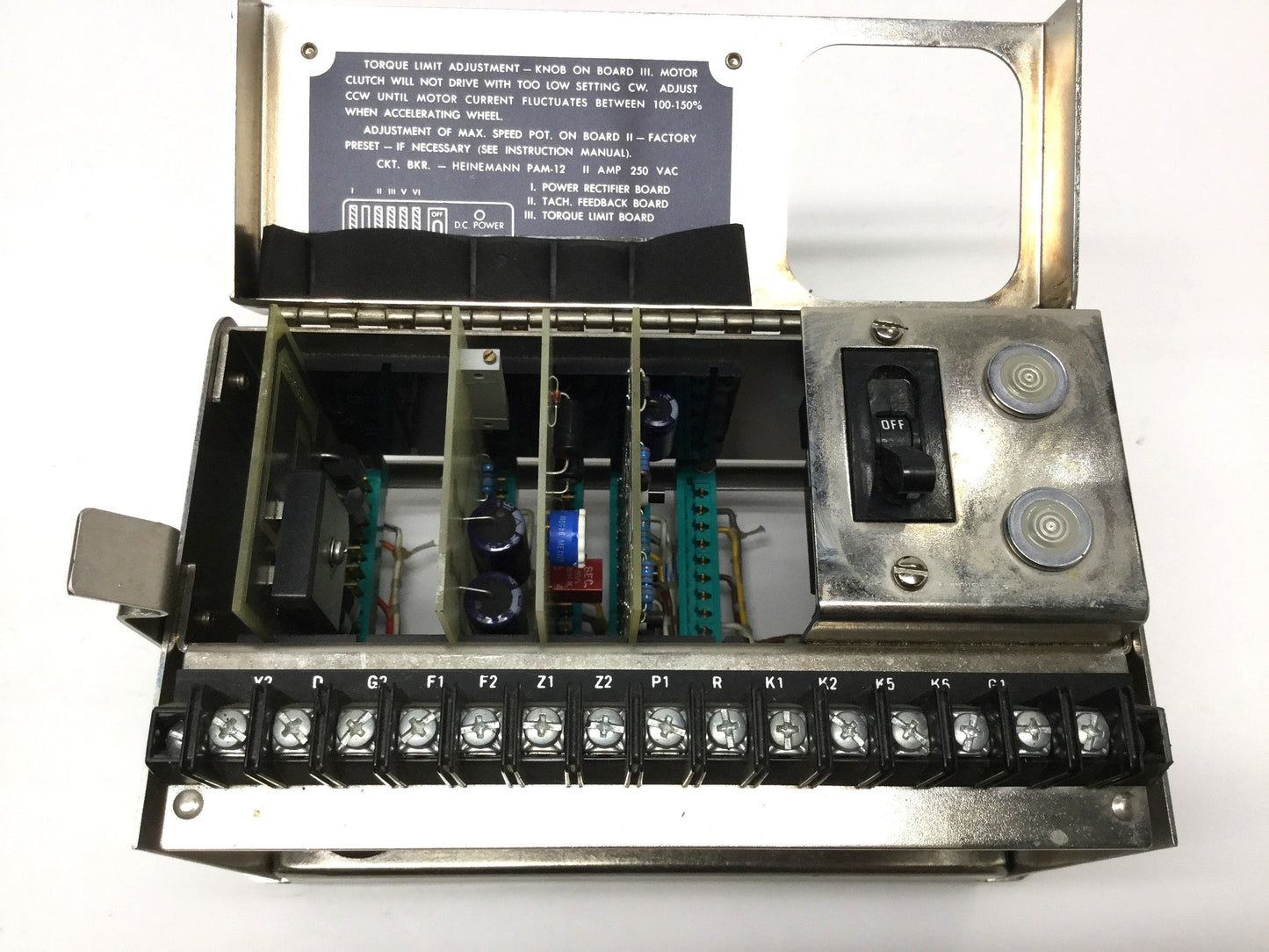 Used Minster SCRB-58 Cycle-Mite Eddy Current Clutch Control 125VAC In, 110VDC 8A Out