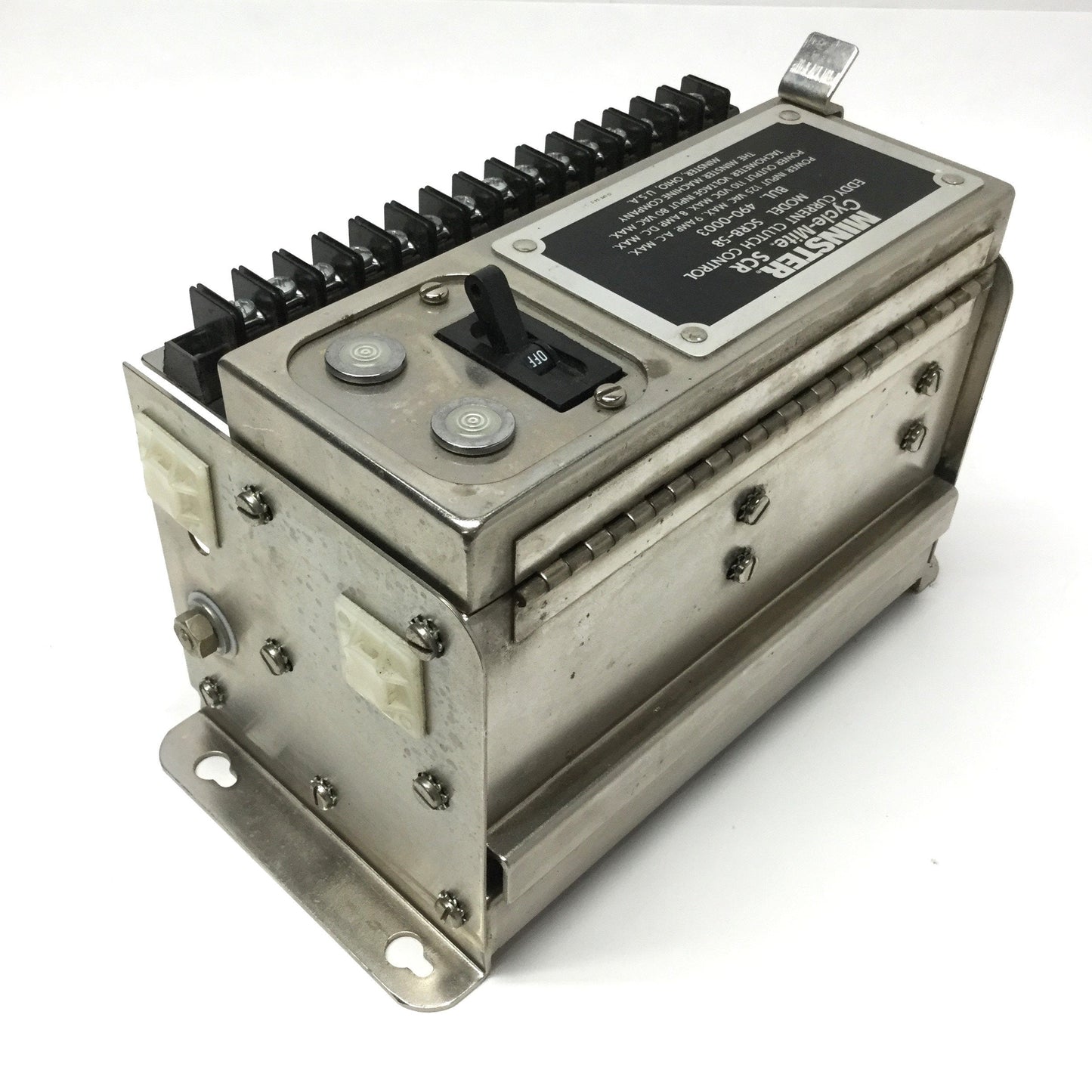 Used Minster SCRB-58 Cycle-Mite Eddy Current Clutch Control 125VAC In, 110VDC 8A Out