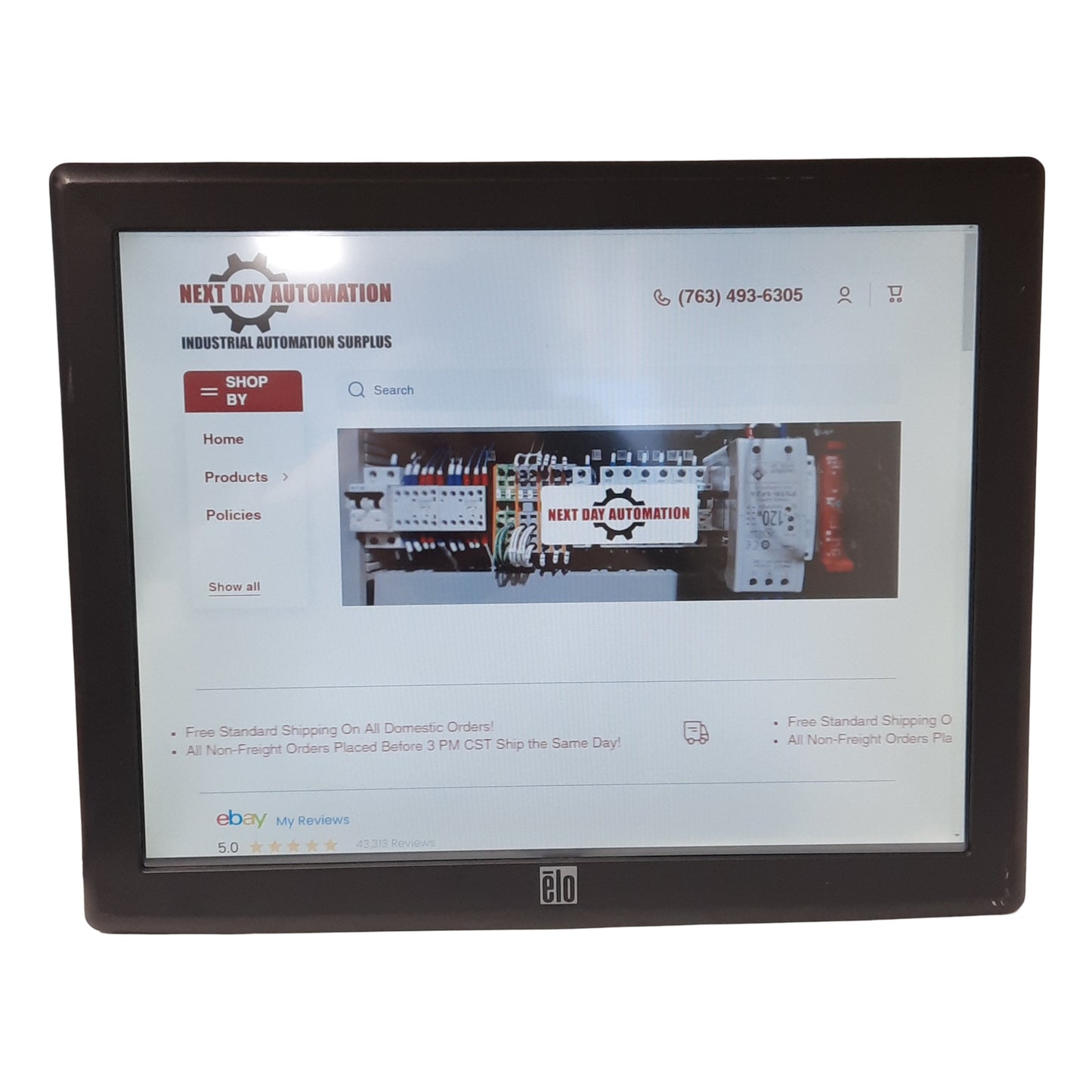 Used Elo ET1515L-7CWA-1-GY-G Touchscreen Monitor, 15in, 1024x768, 100-240VAC / 12VDC