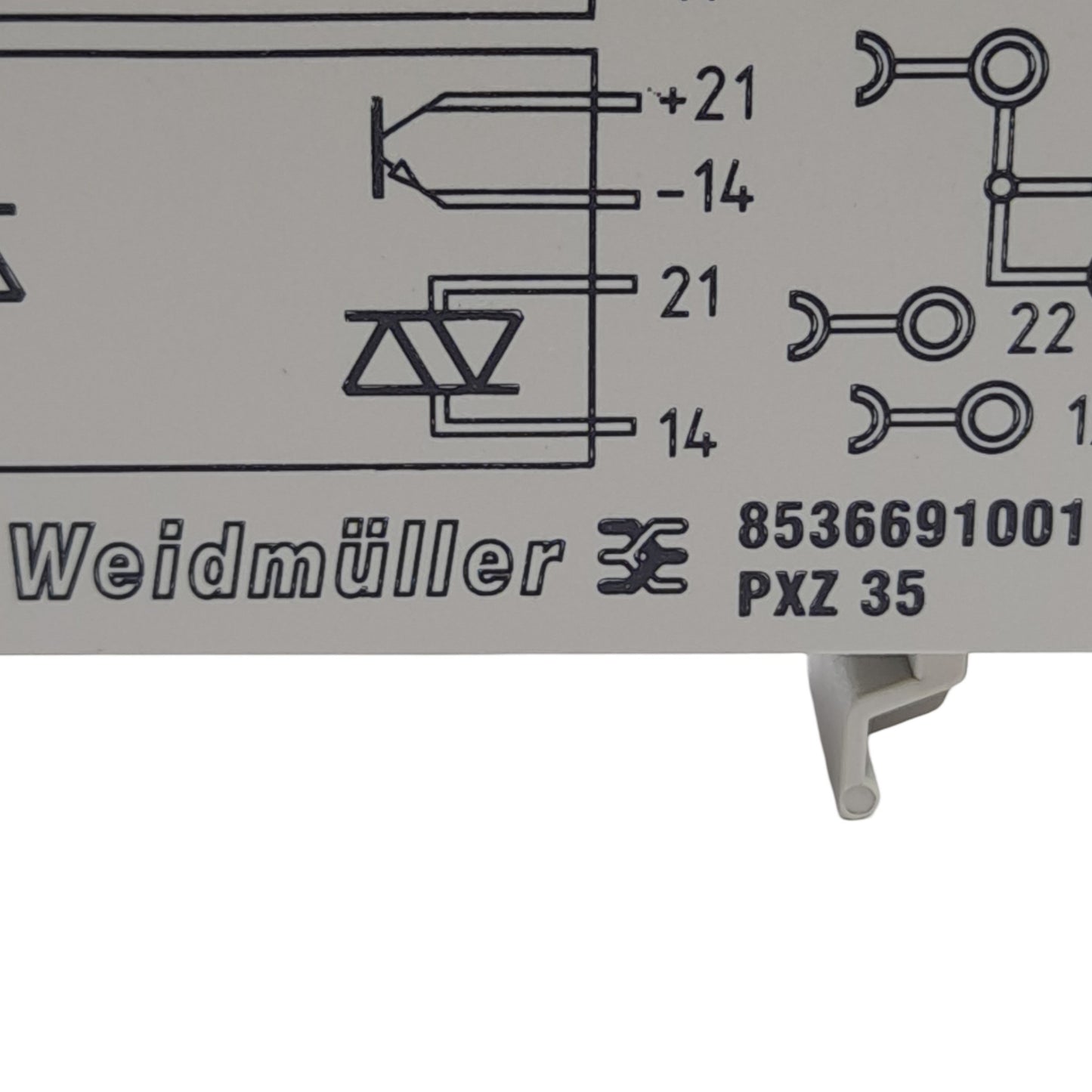 Used Lot of 2 Weidmuller 8536691001 PXZ35 Relay Socket, 250V, 16A, DIN Rail