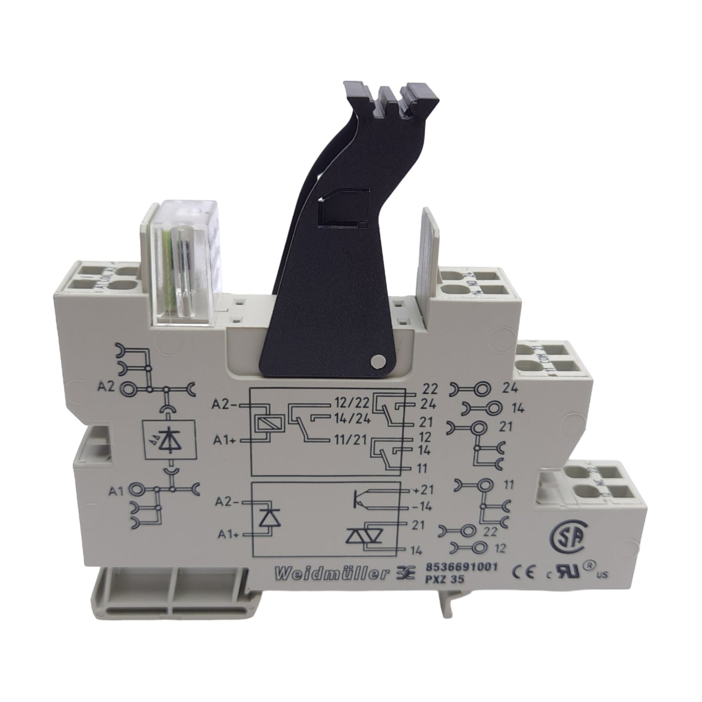 Used Lot of 2 Weidmuller 8536691001 PXZ35 Relay Socket, 250V, 16A, DIN Rail