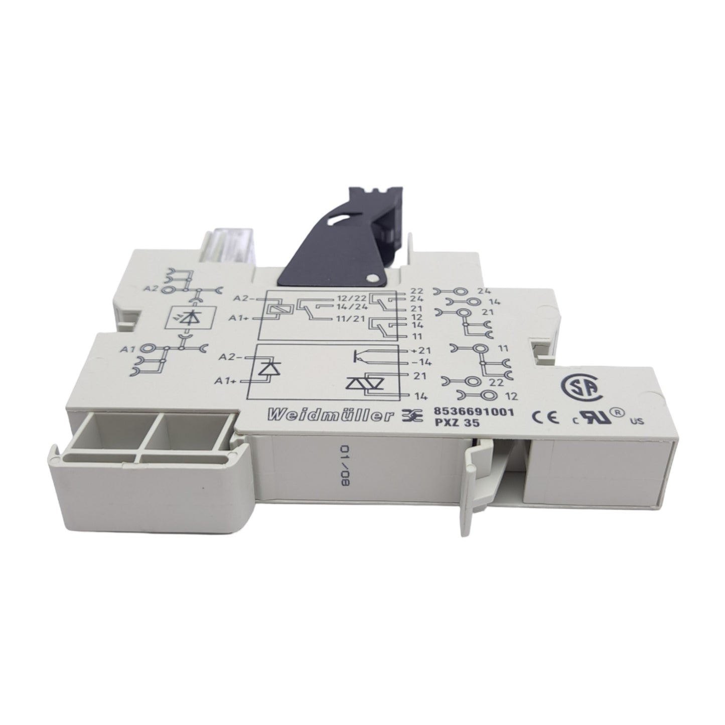 Used Lot of 2 Weidmuller 8536691001 PXZ35 Relay Socket, 250V, 16A, DIN Rail