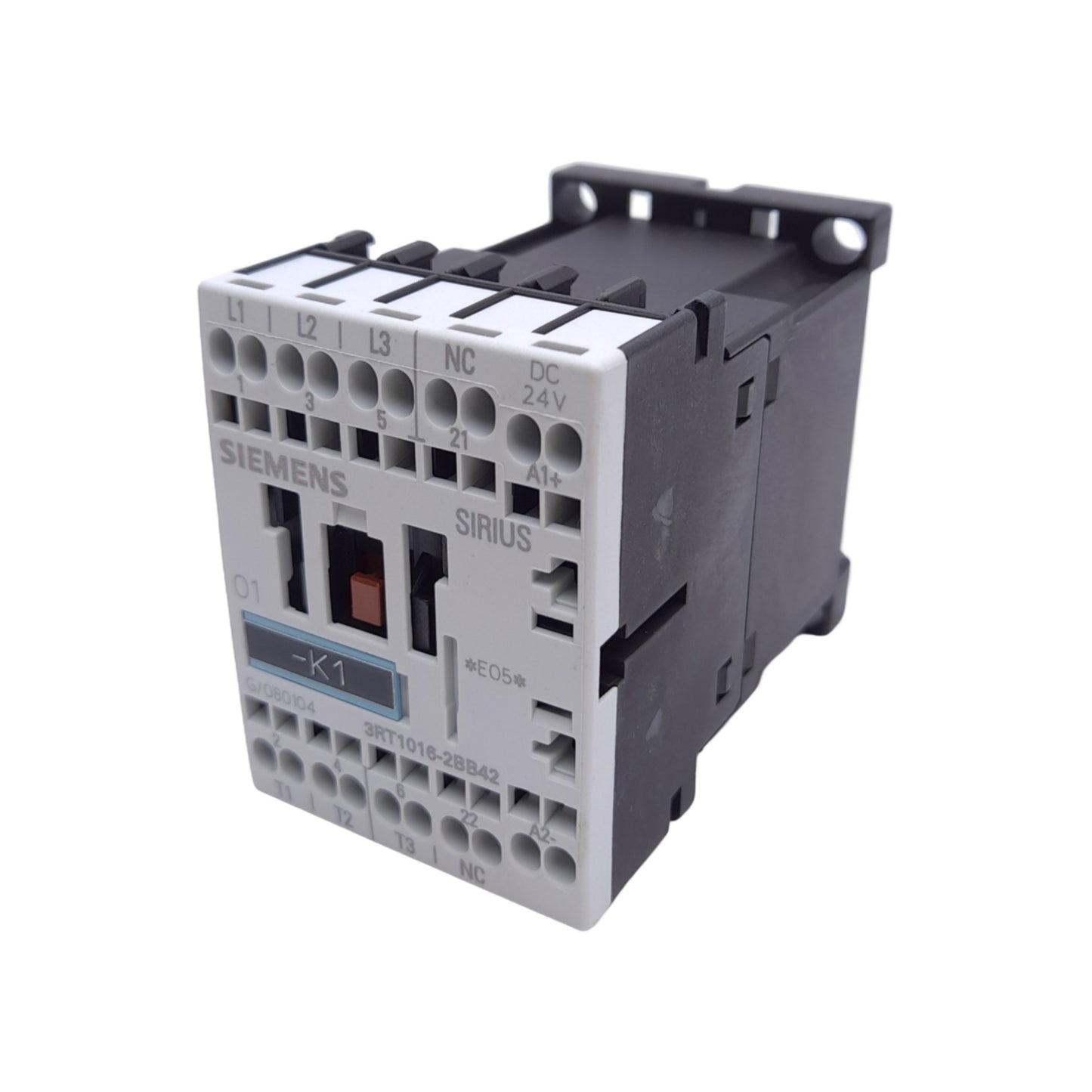 Used Siemens 3RT10162BB42 Contactor, 3-Pole, 9A Contact, DIN Rail, 24VDC Coil