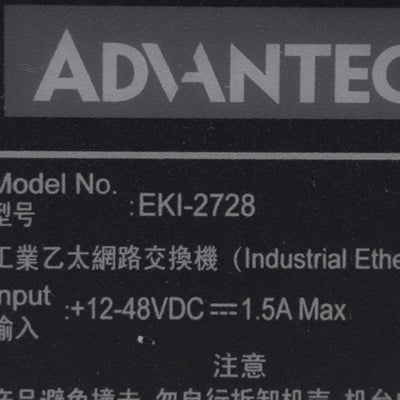 Used Advantech EKI-2728 Gigabit Unmanaged Ethernet Switch, 8-Port, 12-48VDC 1.5A