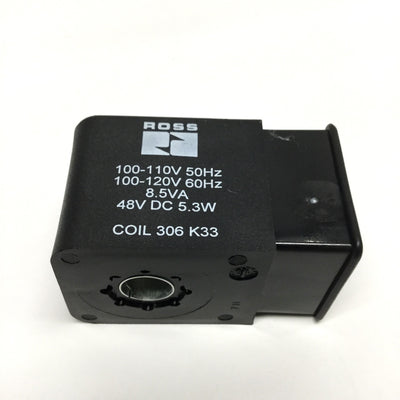 New – Open box Ross Controls 306K33166 Valve Replacement Solenoid Coil 110/120VAC; 48VDC, 8.5VA