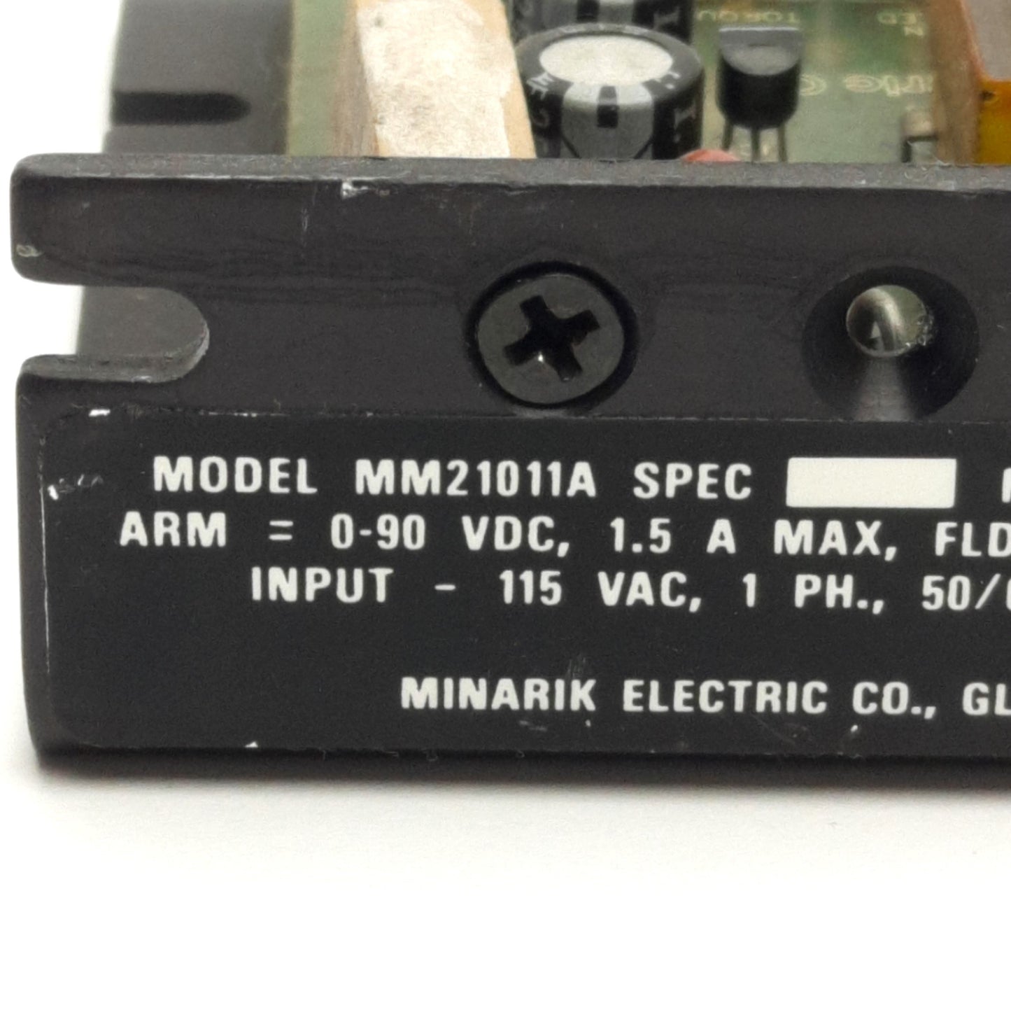 Used Minarik Corp MM21011A PM/Shunt Motor DC Drive, 115VAC 3.0A Input, 90VDC 1.5A Arm