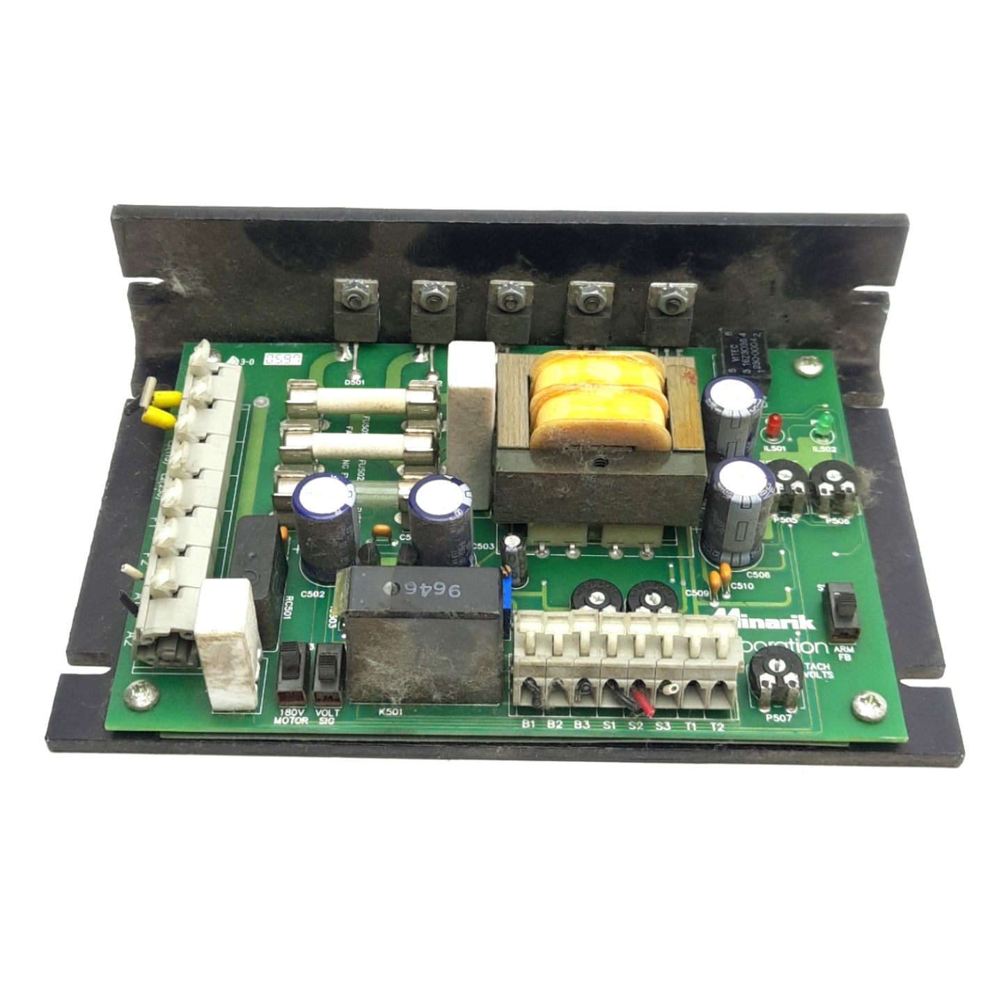 Used Minarik Corp MM301U DC Motor Controller, 115/230VAC In, 0-90/0-180VDC 10A Arm
