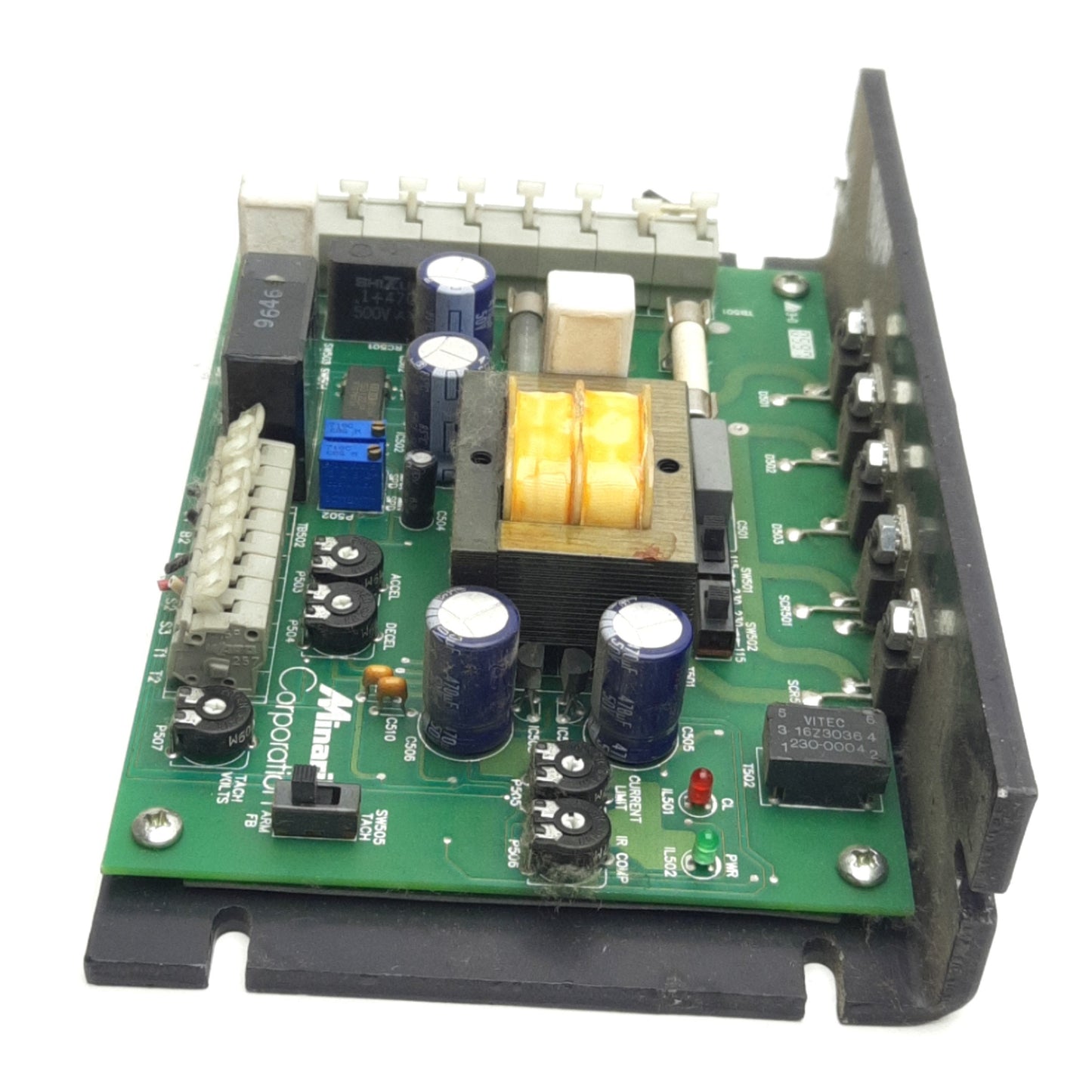 Used Minarik Corp MM301U DC Motor Controller, 115/230VAC In, 0-90/0-180VDC 10A Arm
