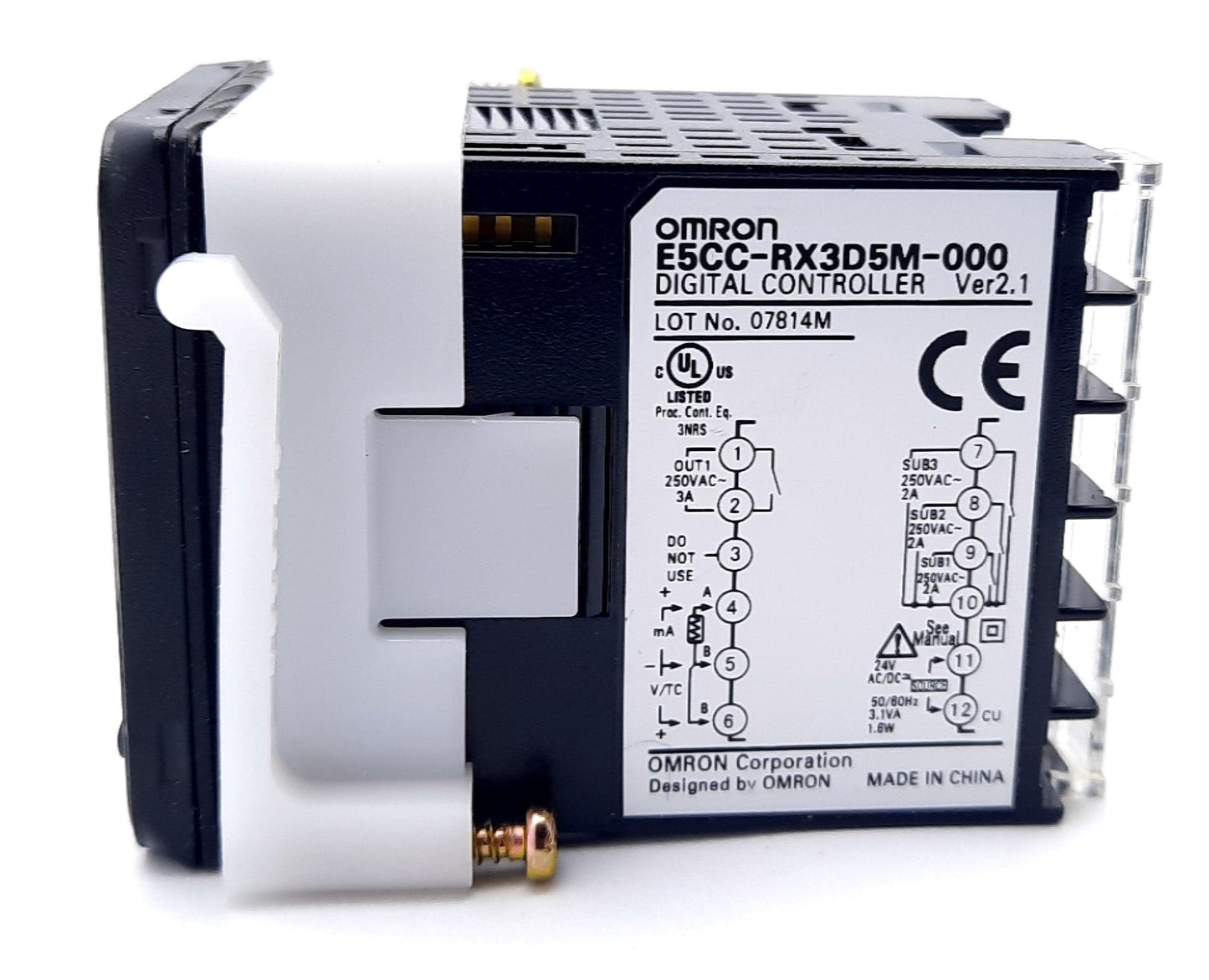 Used Omron E5CC-RX3D5M-000 Temperature Controller 24VAC/VDC, 3.1VA, 1.6W, 250VAC