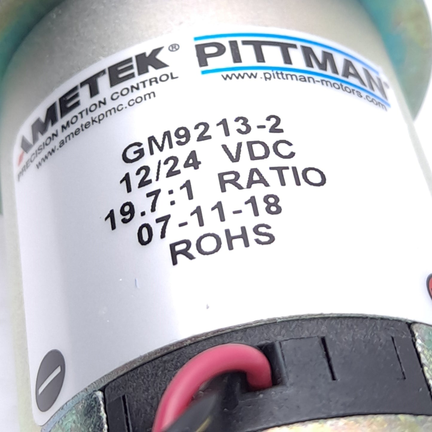 Used Ametek Pittman GM9213-2 DC Gearmotor 19.7:1 ,2in Frame, 12/24VDC, 47oz-in Output