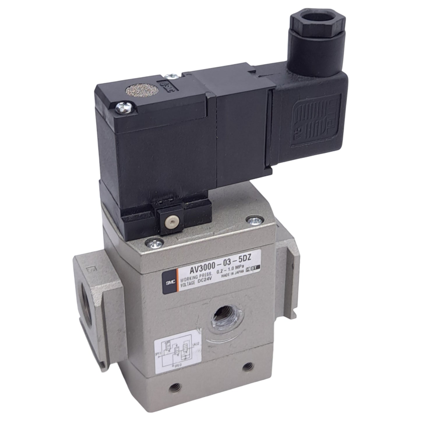 Used SMC AV3000-03-5DZ Soft Start-Up Valve, 0.2-1.0MPa, Rc 3/8", 24VDC Coil