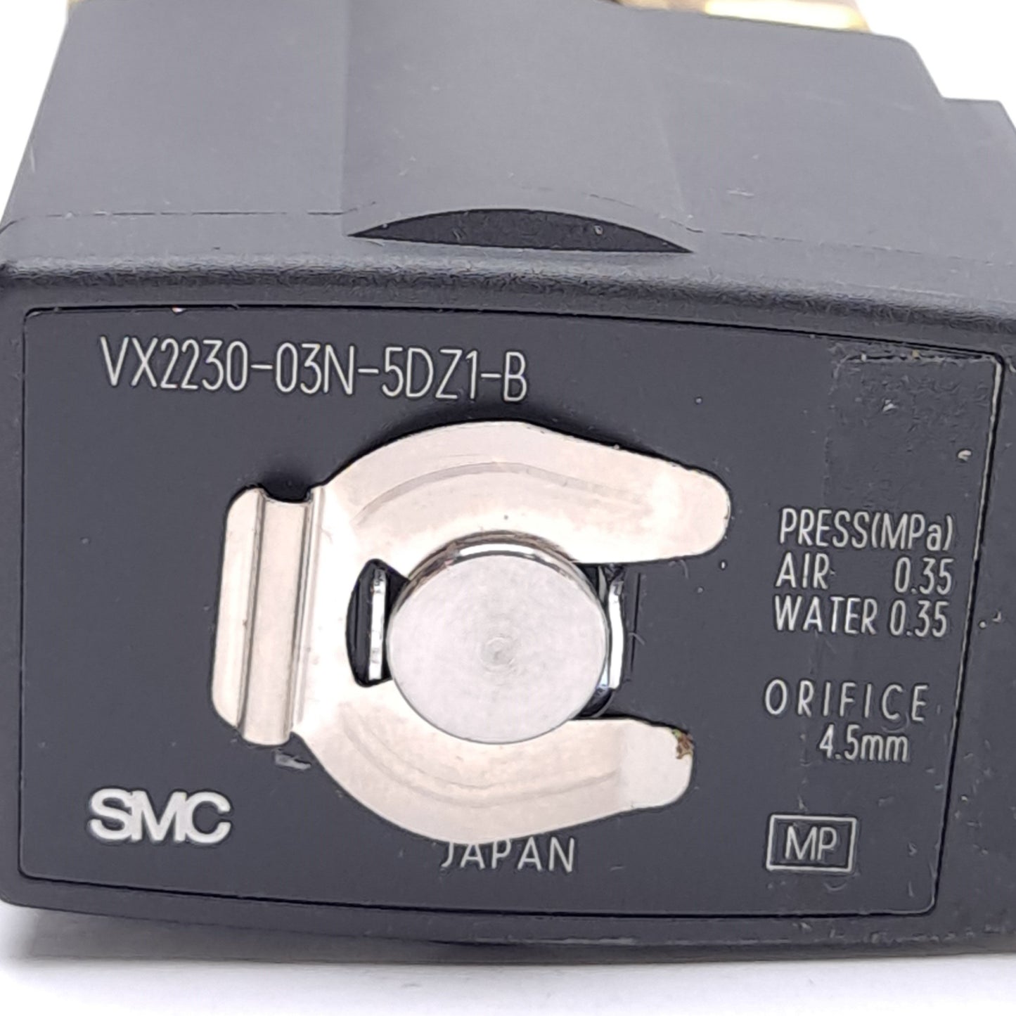 Used SMC VX2230-03N-5DZ1-B Solenoid Valve, 3/8in NPT, ø4.5mm Orifice, 24VDC Coil