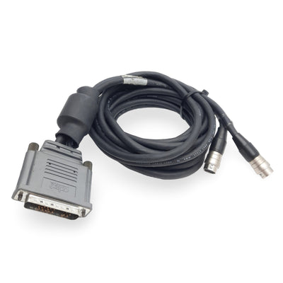 Used Adept 10332-01367 Rev. B Camera Cable, 45-Pin D-Sub to 2x 12-Pin Hirose, 6' Long