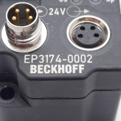 Used Beckhoff EP3174-0002 EtherCAT Box, 4-Channel Analog Input, 16-Bit, ±10V 0/4-20mA