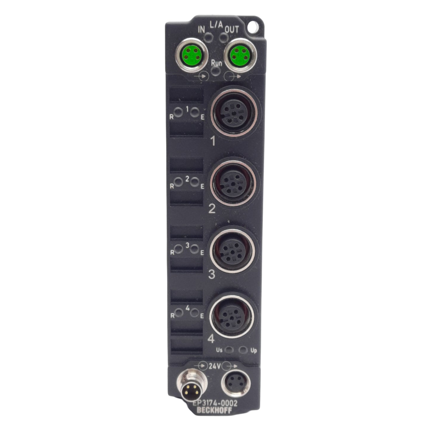 Used Beckhoff EP3174-0002 EtherCAT Box, 4-Channel Analog Input, 16-Bit, ±10V 0/4-20mA