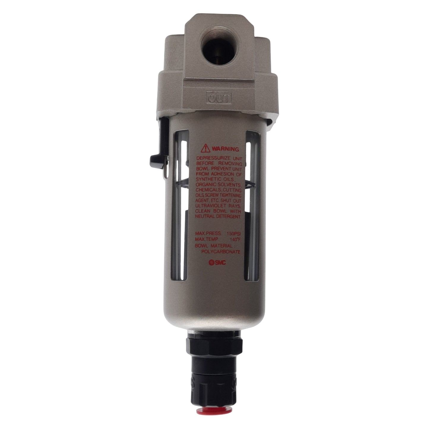 Used SMC AF30-N03D-Z Pneumatic Filter 5µm Filtration, 150PSI, 3/8in NPT, ø3/8in Drain