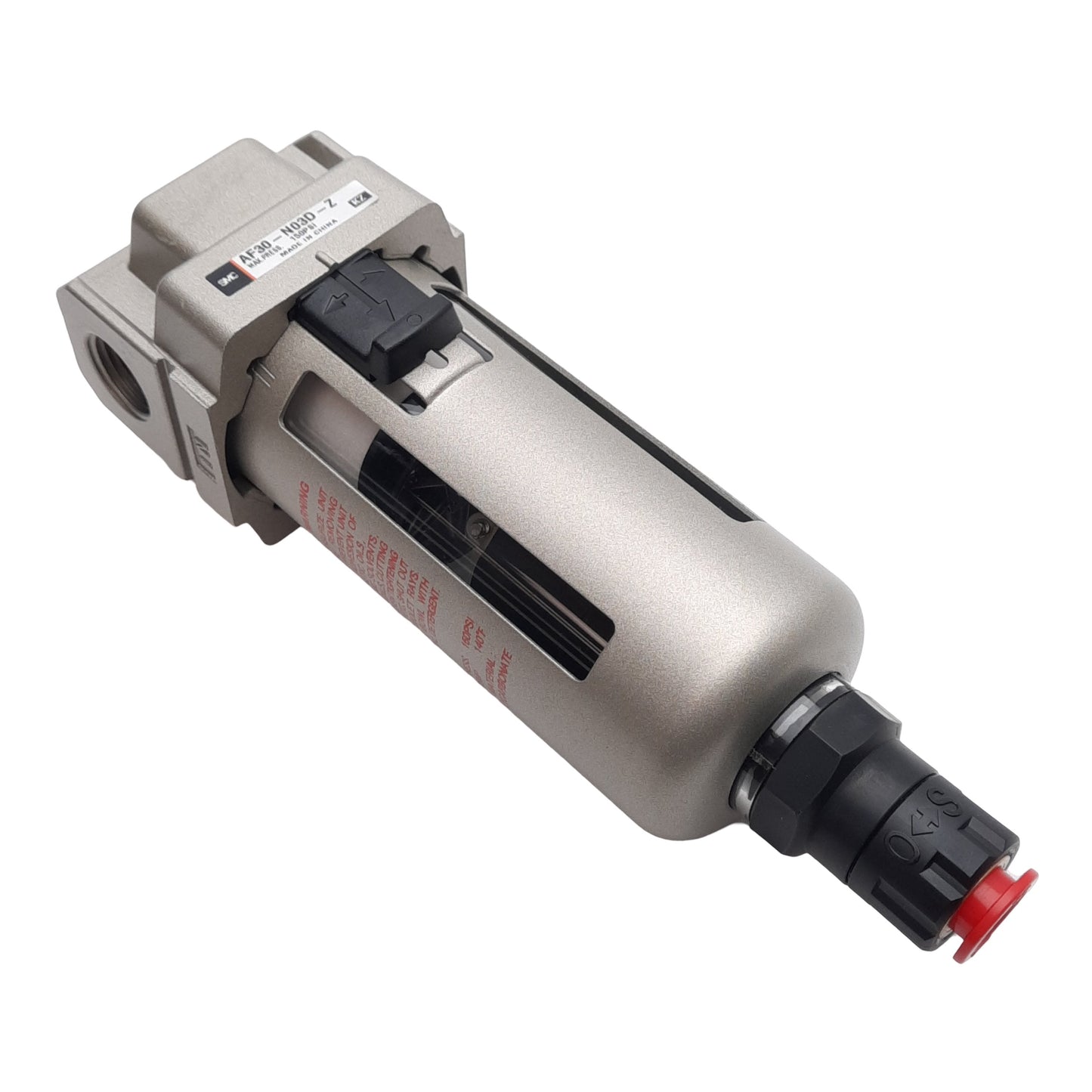 Used SMC AF30-N03D-Z Pneumatic Filter 5µm Filtration, 150PSI, 3/8in NPT, ø3/8in Drain