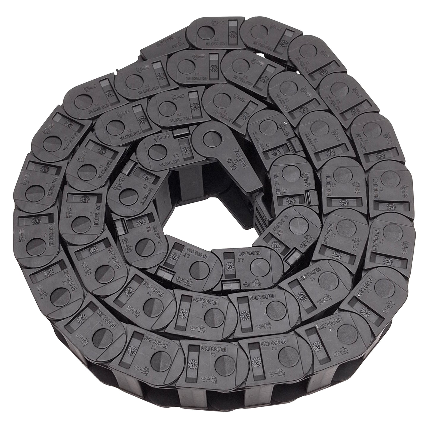Used Igus 10.038.038 Energy Chain, 38mm Bending Radius, 38x18mm Inner, 4.5ft Long