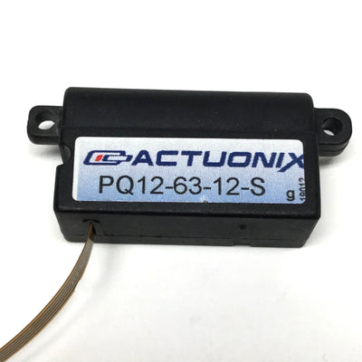 Used Actuonix PQ12-63-12-S Miniature Linear Actuator, 20mm Stroke, 12VDC, 30N @ 8mm/s