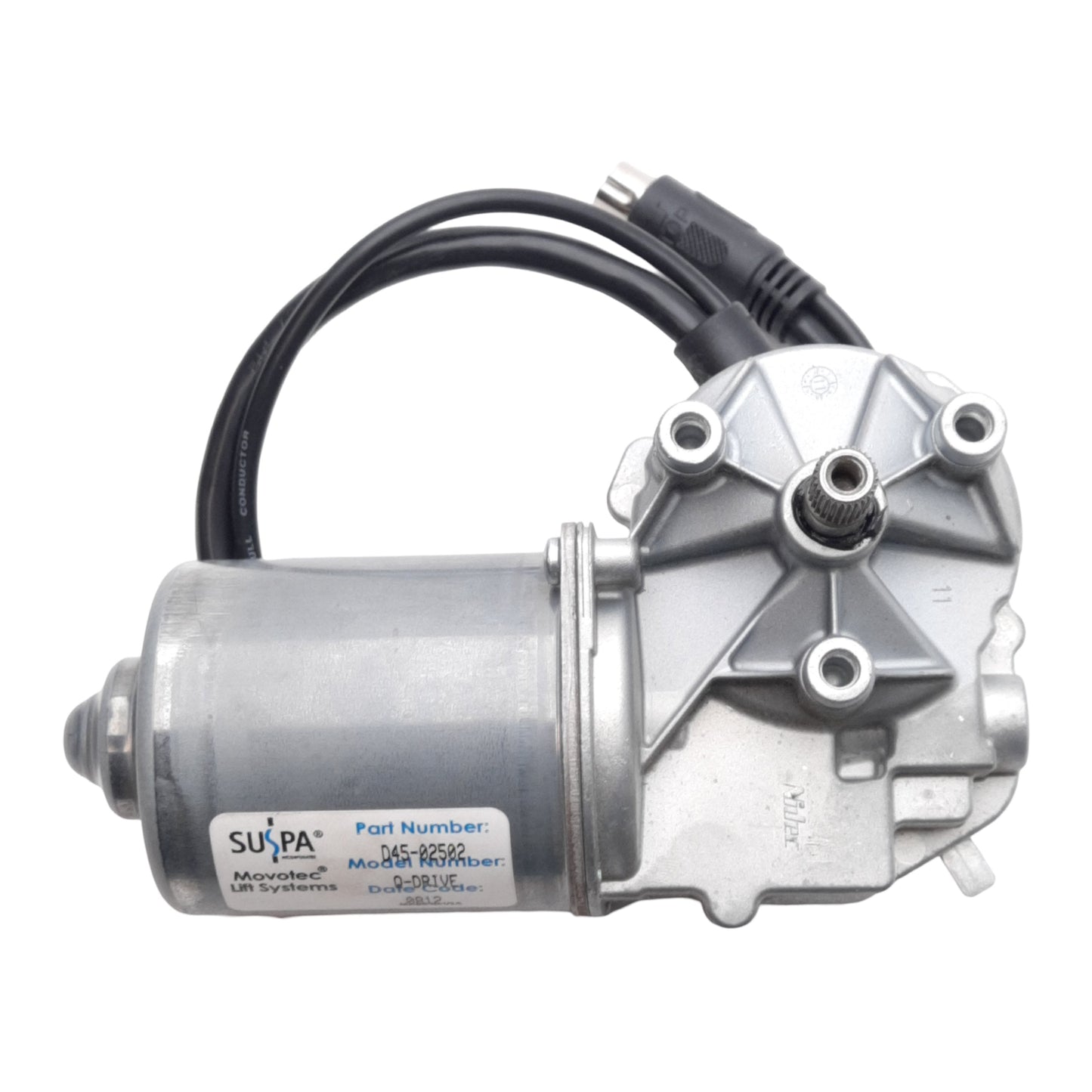 Used Suspa Movotec D45-02502 Lift System Q-Drive Motor, 24VDC 11A, 92W, 110RPM